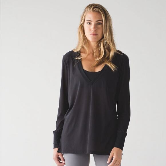 lululemon athletica Tops - Lululemon Get Low Long Sleeve Top Black